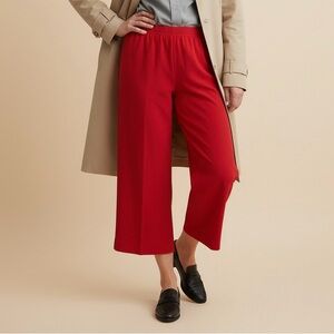 BonWorth Vibrant Red Wide-Leg Pants